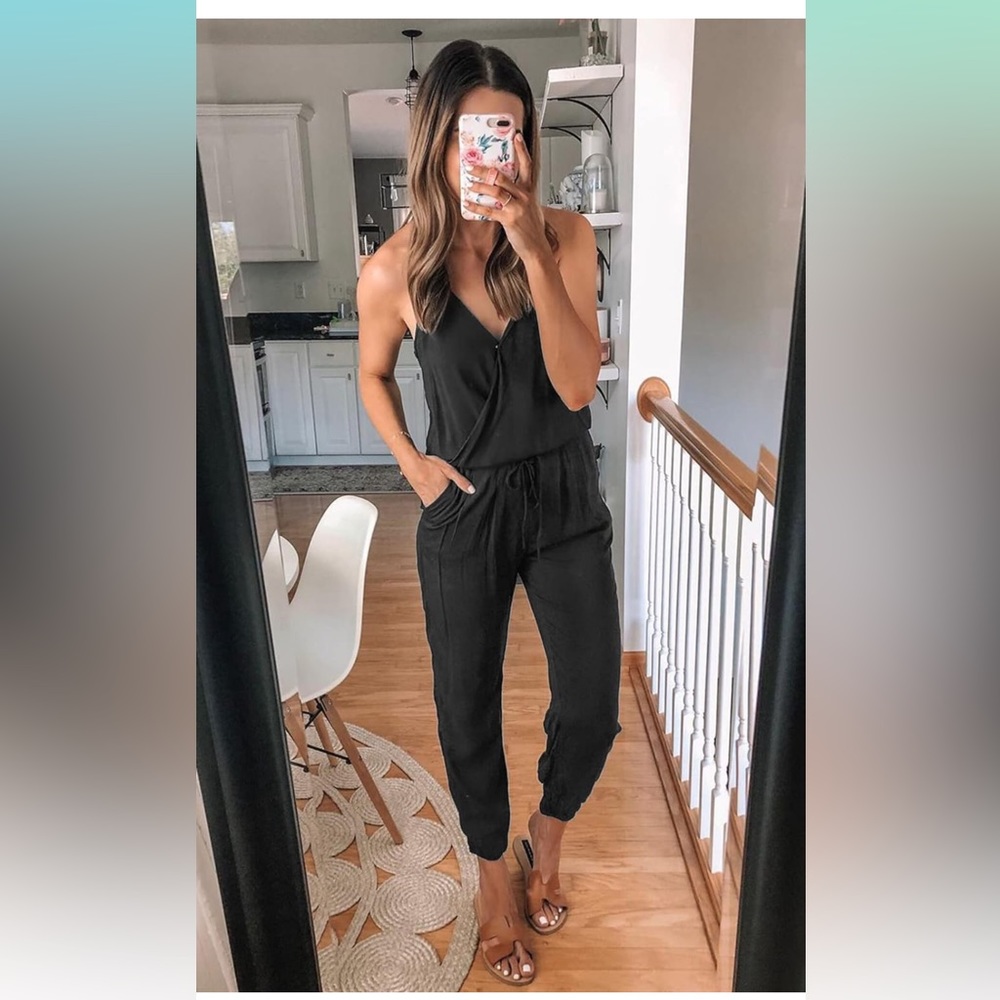 Black V-Neck Jumpsuit NWOT
